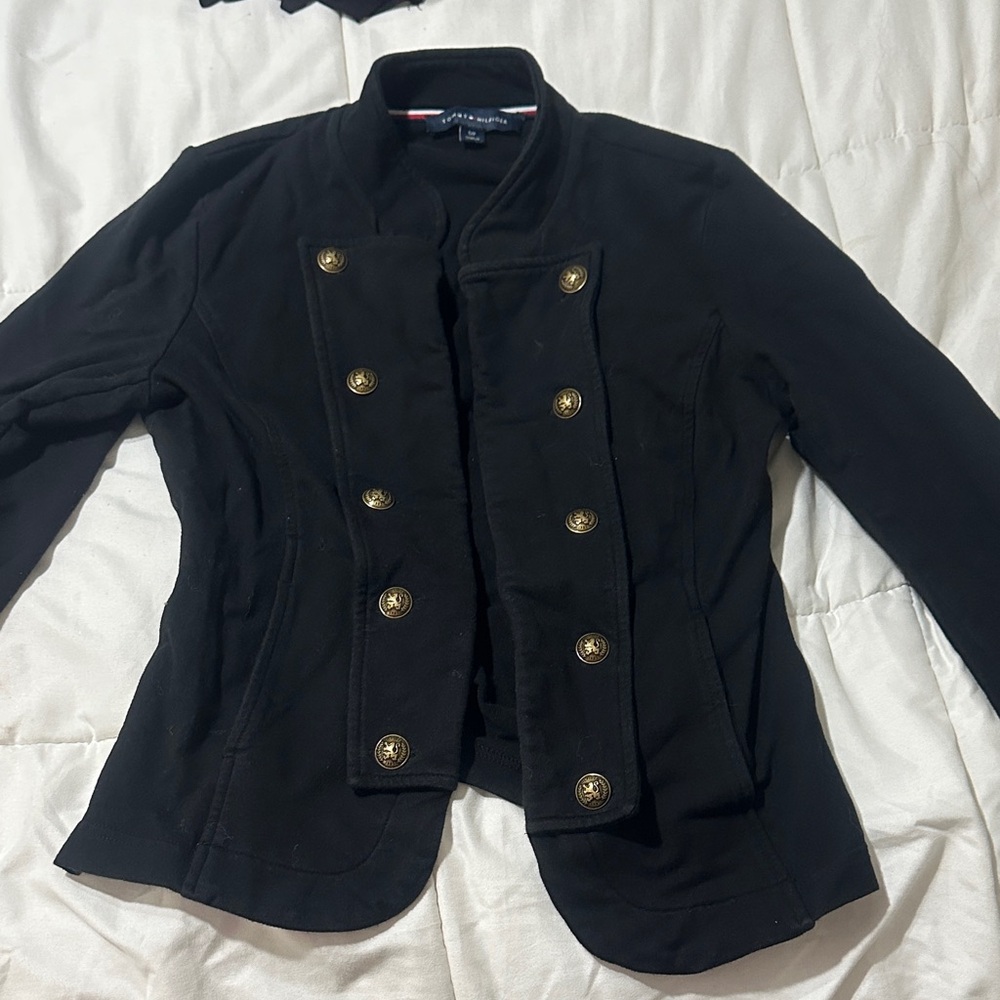 Tommy Hilfiger Black Military-Style Blazer